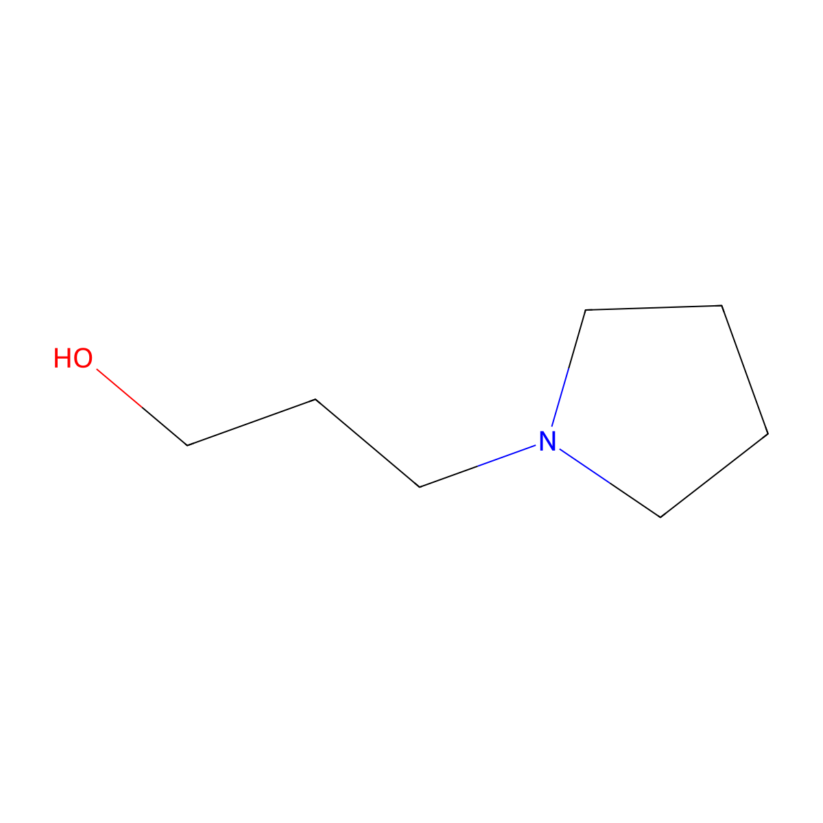 1-Pyrrolidinepropanol molecular structure, CAS 19748-66-4