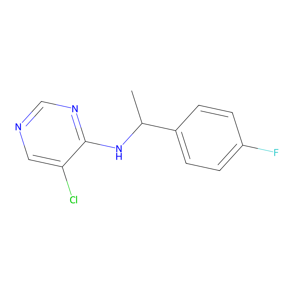 5-chloro-N-[1-(4-fluorophenyl)ethyl]pyrimidin-4-amine molecular structure, CAS 1974863-61-0
