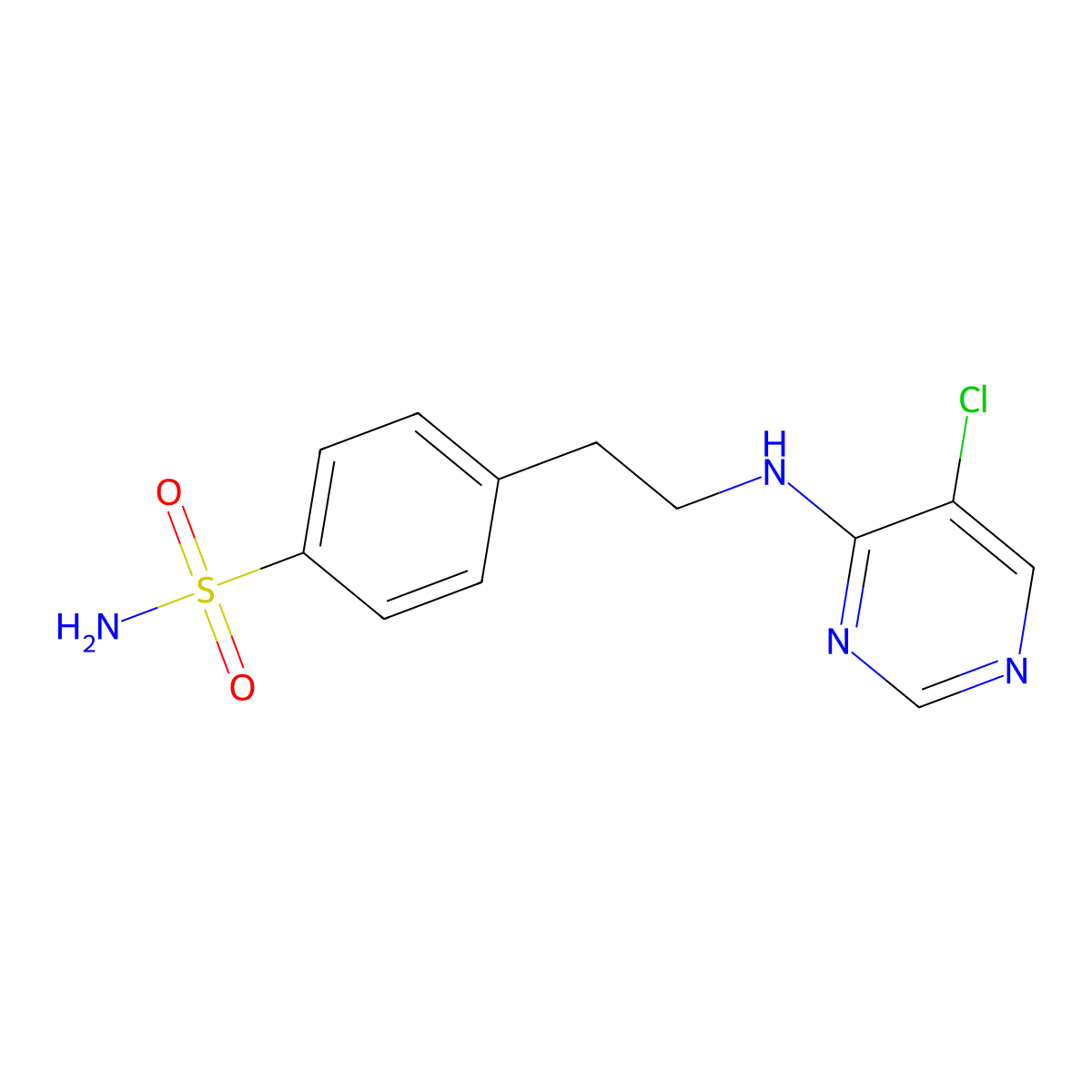 4-{2-[(5-Chloropyrimidin-4-yl)amino]ethyl}benzene-1-sulfonamide molecular structure, CAS 1974863-68-7