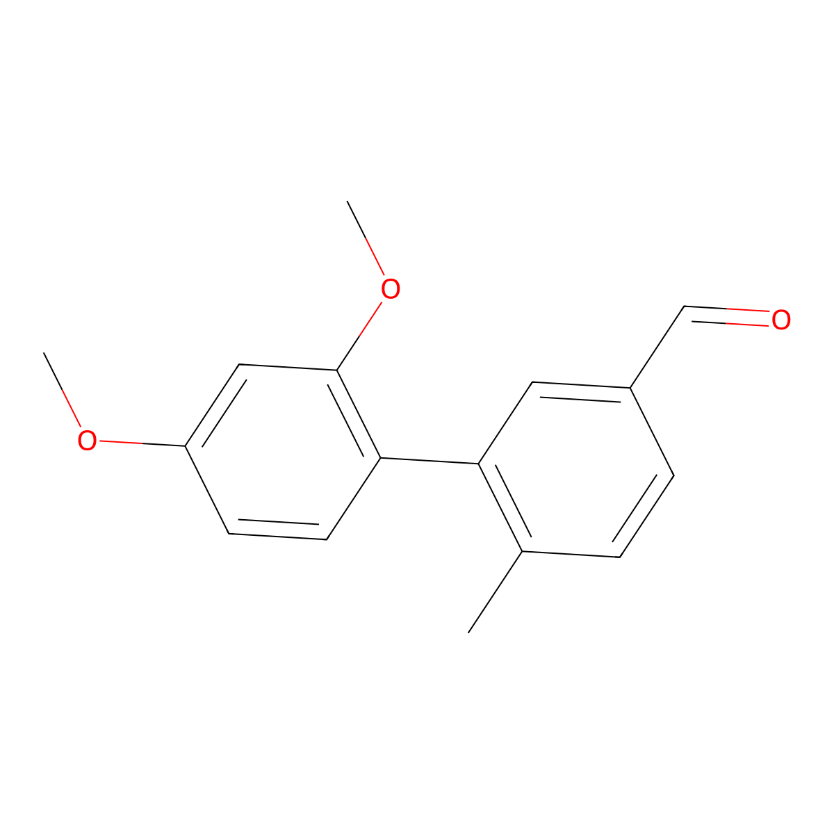 2',4'-Dimethoxy-6-methyl[1,1'-biphenyl]-3-carboxaldehyde molecular structure, CAS 1974872-94-0