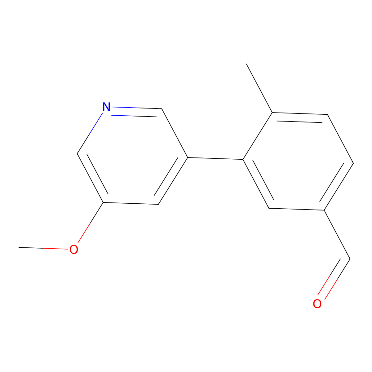 3-(5-Methoxy-3-pyridinyl)-4-methylbenzaldehyde molecular structure, CAS 1974880-57-3