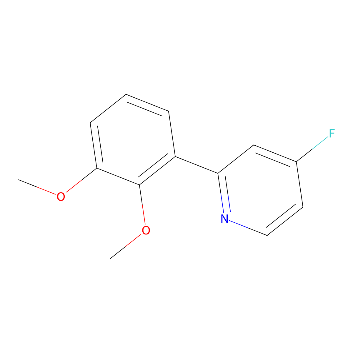 2-(2,3-Dimethoxyphenyl)-4-fluoropyridine molecular structure, CAS 1974967-45-7