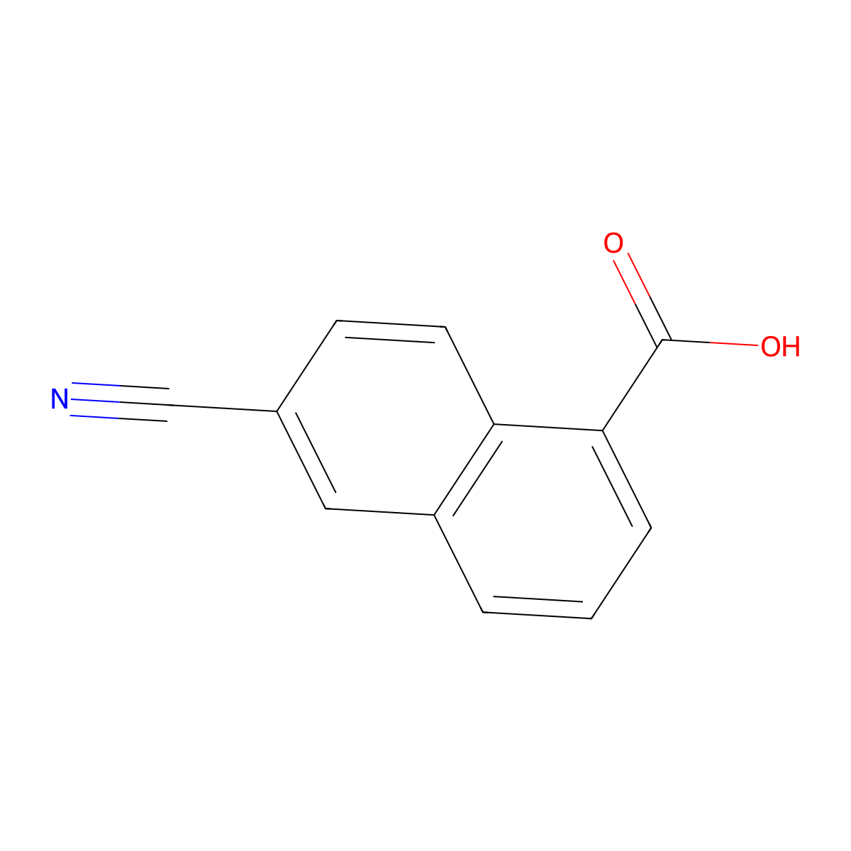 6-Cyano-1-naphthoic acid molecular structure, CAS 1975-47-9