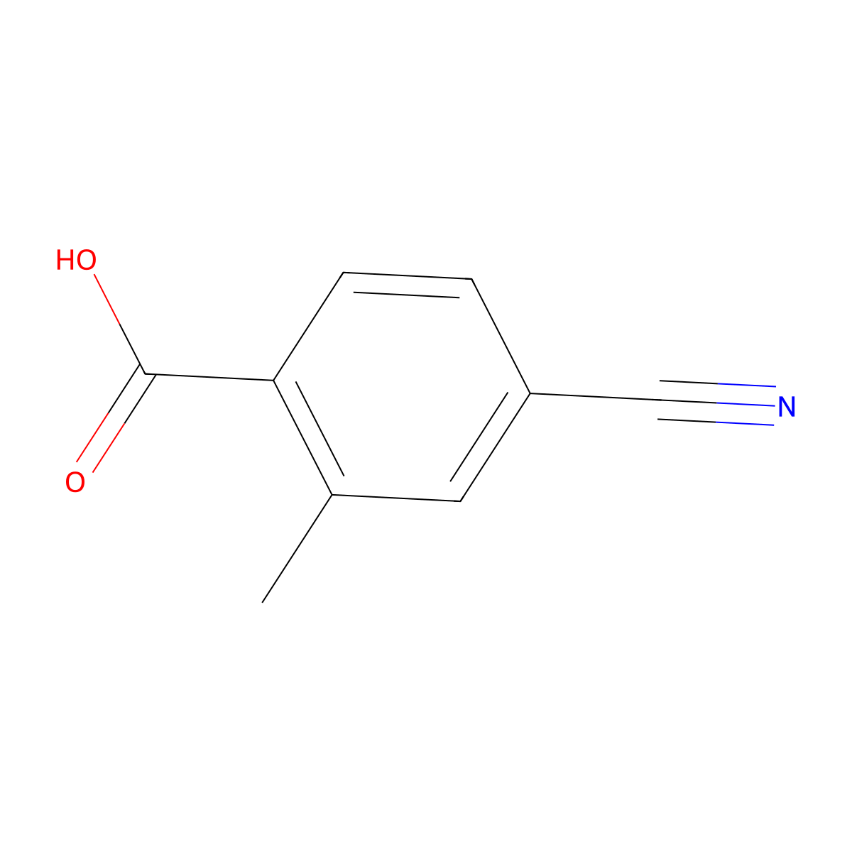 4-Cyano-2-methylbenzoic acid molecular structure, CAS 1975-53-7