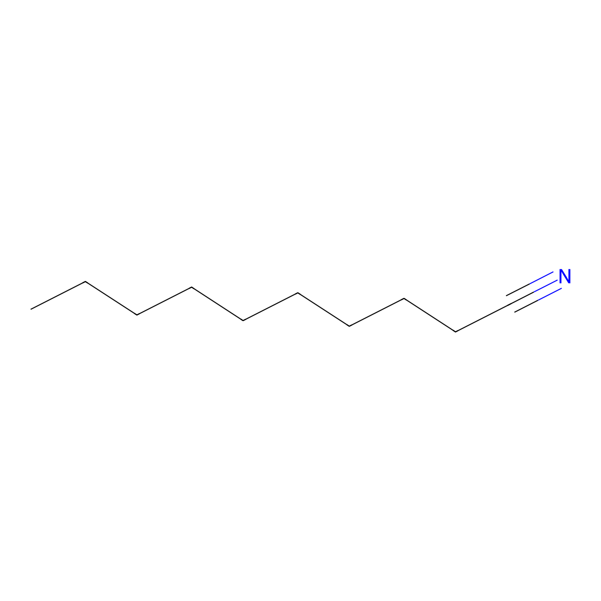 Decanenitrile molecular structure, CAS 1975-78-6