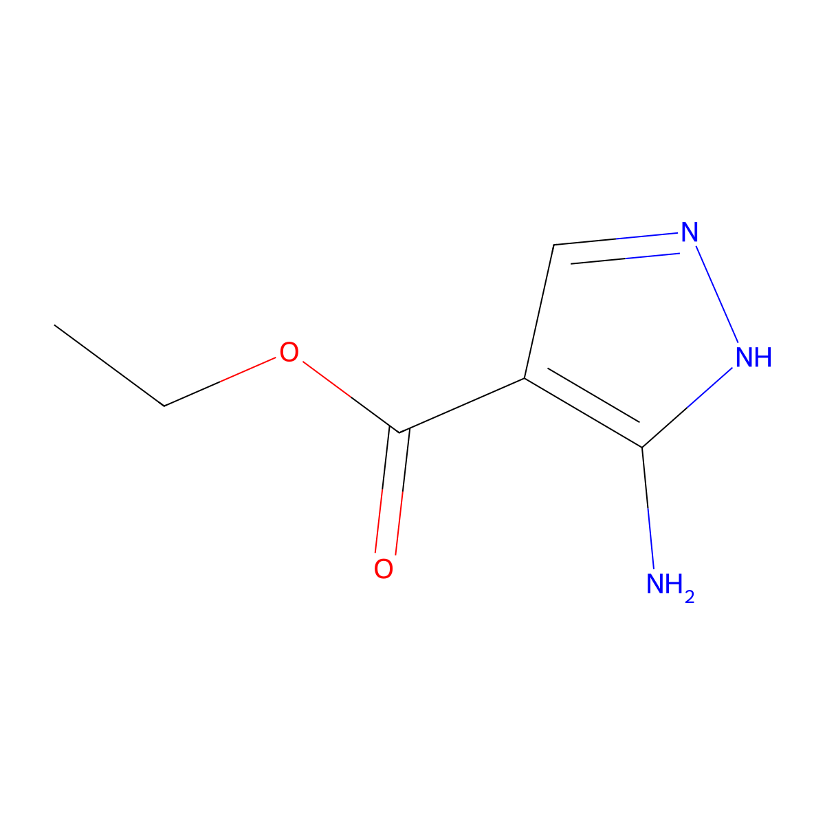 ethyl 3-amino-1H-pyrazole-4-carboxylate molecular structure, CAS 19750-02-8