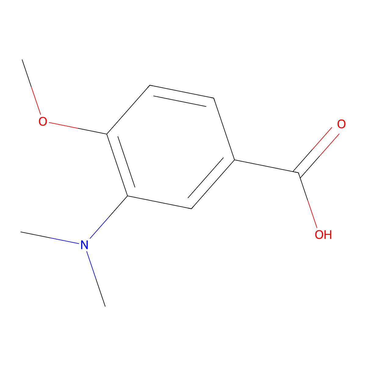 3-(Dimethylamino)-4-methoxybenzoic acid molecular structure, CAS 197500-33-7