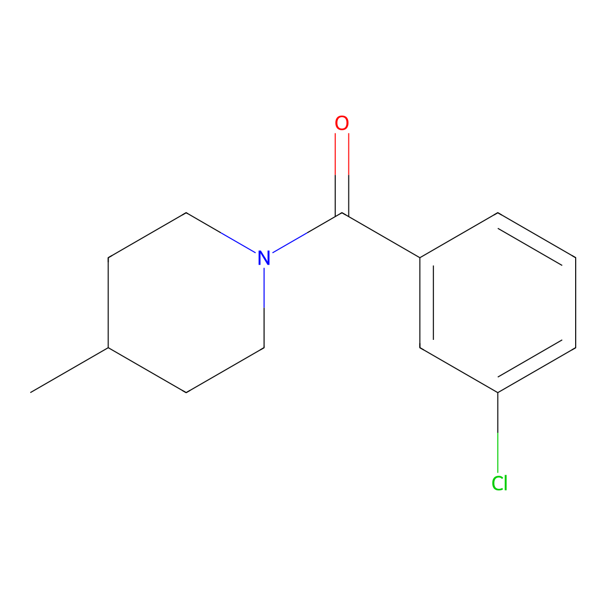 1-(3-Chlorobenzoyl)-4-methylpiperidine molecular structure, CAS 197502-56-0