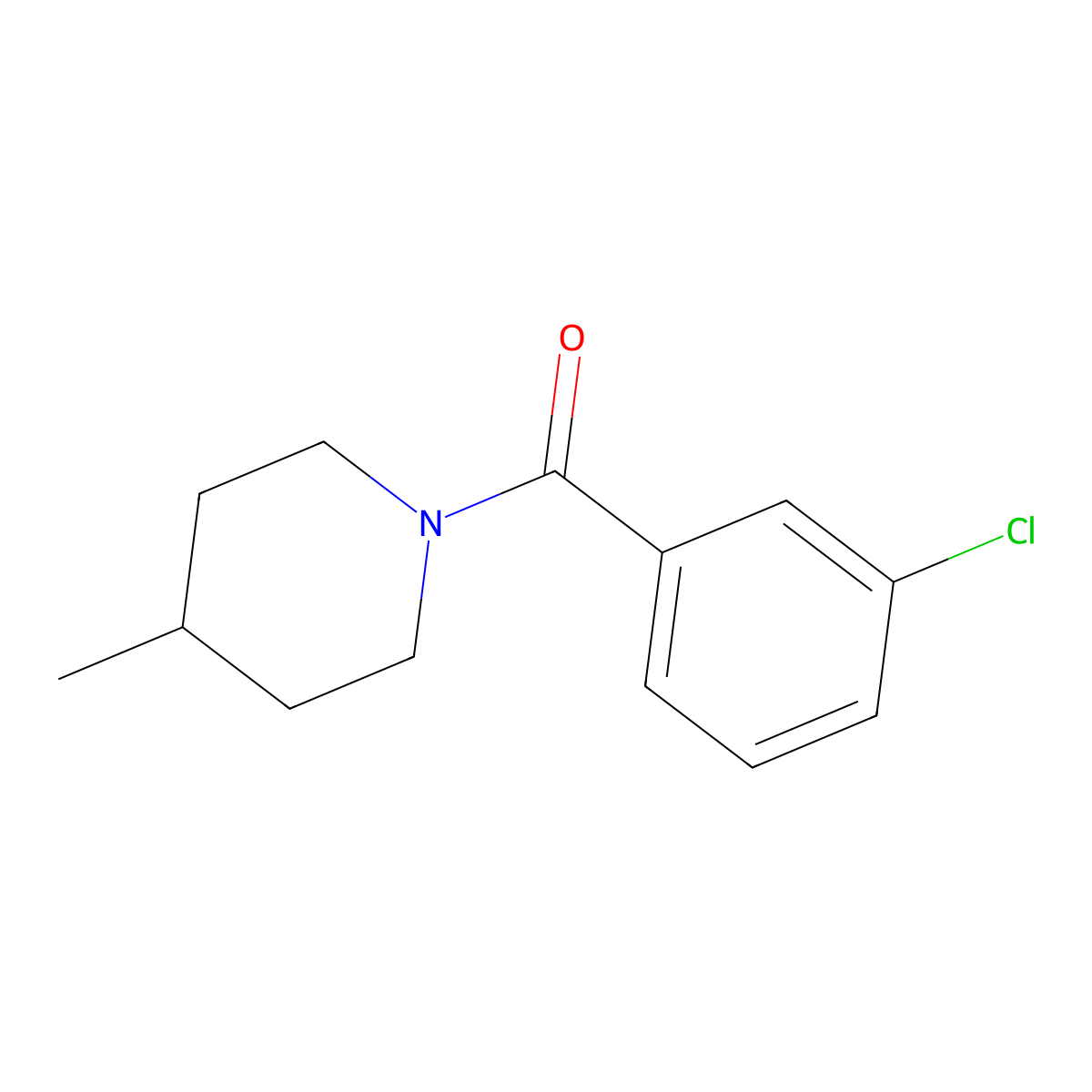 1-(3-Chlorobenzoyl)-4-methylpiperidine molecular structure, CAS 197502-56-0