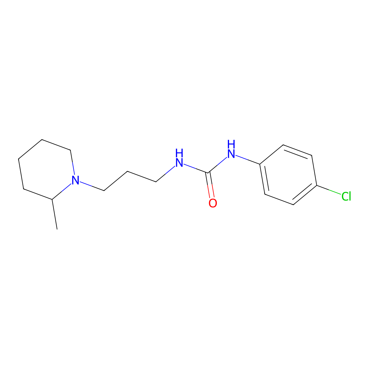 1-(4-Chlorophenyl)-3-[3-(2-methylpiperidin-1-yl)propyl]urea molecular structure, CAS 197502-59-3