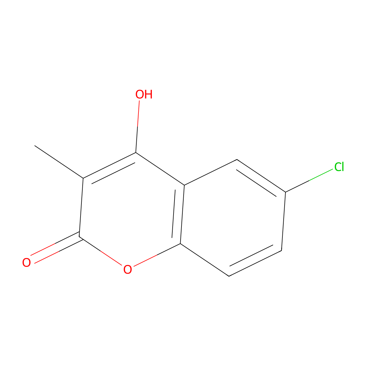 6-chloro-4-hydroxy-3-methyl-2H-chromen-2-one molecular structure, CAS 197504-51-1