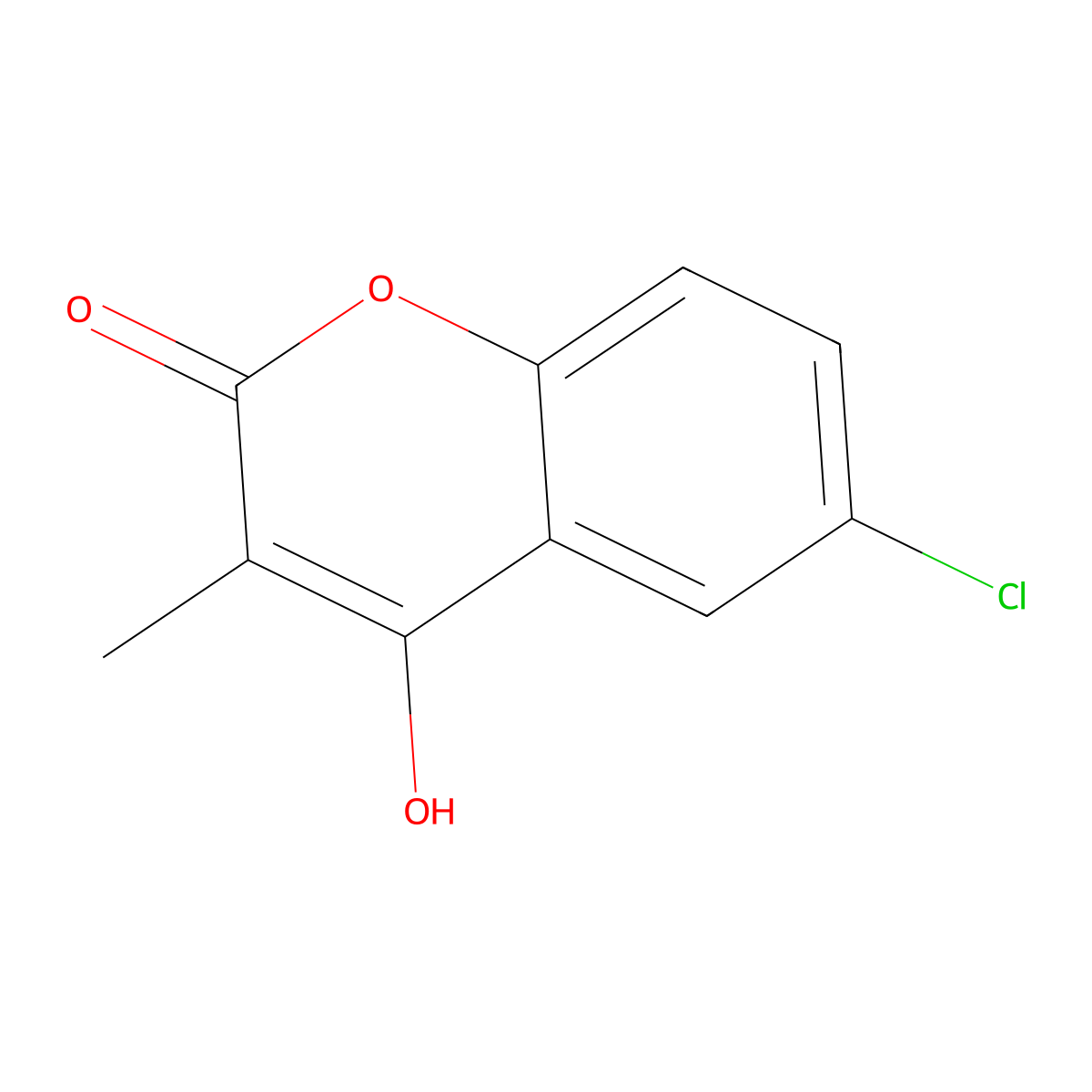 6-chloro-4-hydroxy-3-methyl-2H-chromen-2-one molecular structure, CAS 197504-51-1