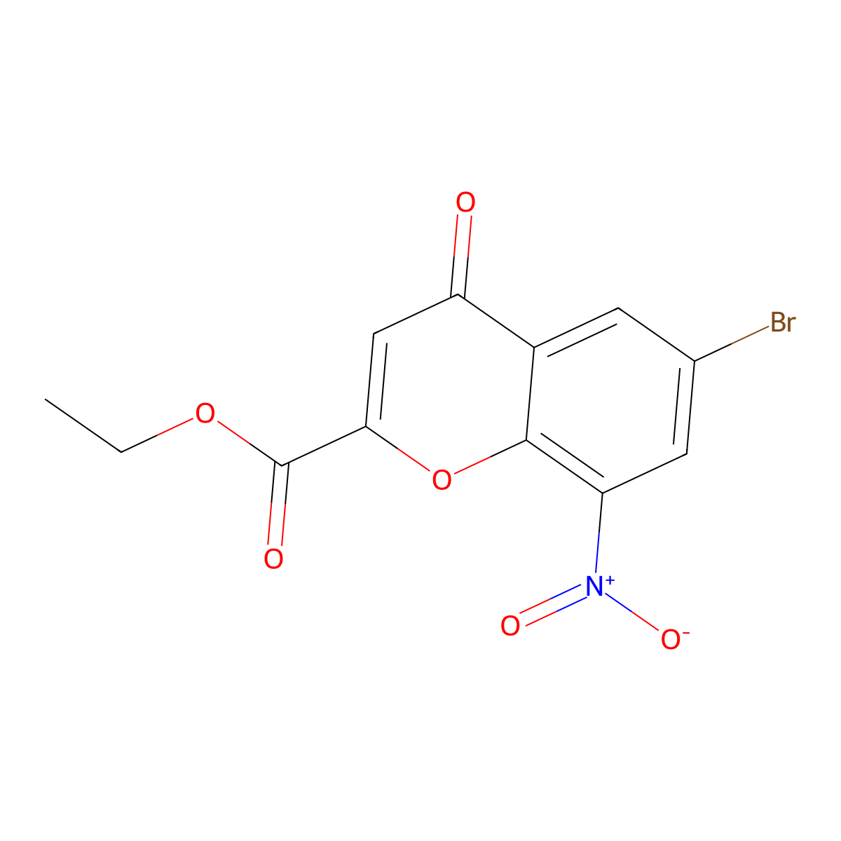 ethyl 6-bromo-8-nitro-4-oxo-4H-1-benzopyran-2-carboxylate molecular structure, CAS 197506-13-1