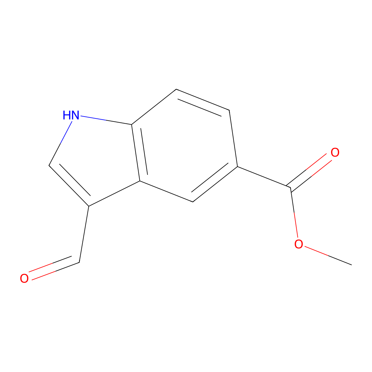 methyl 3-formyl-1H-indole-5-carboxylate molecular structure, CAS 197506-83-5