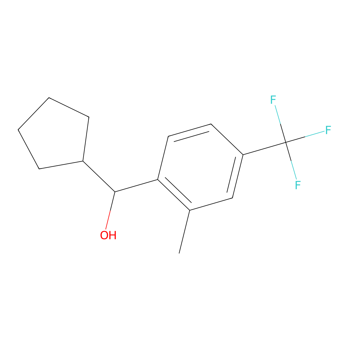 alpha-Cyclopentyl-2-methyl-4-(trifluoromethyl)benzenemethanol molecular structure, CAS 1975070-01-9