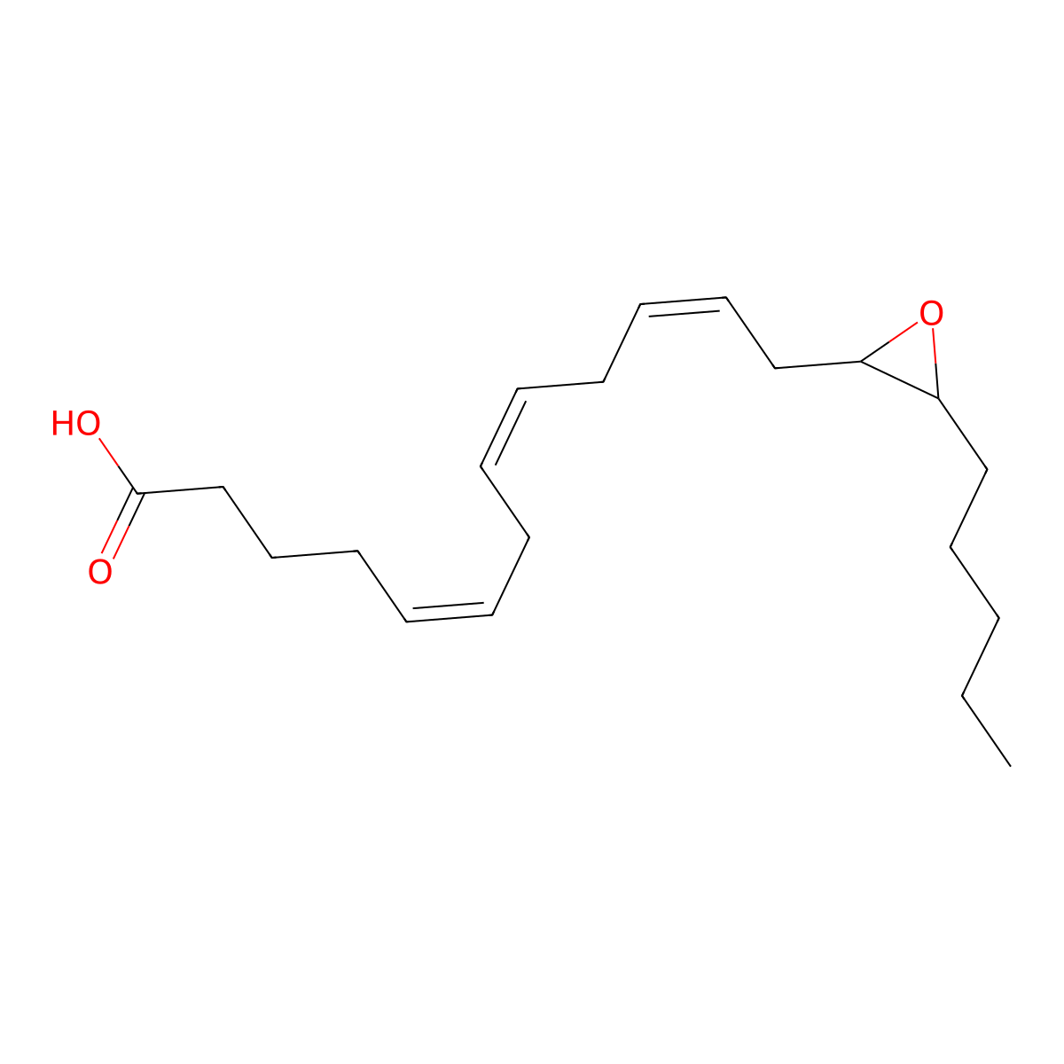 14,15-epoxy-5Z,8Z,11Z-eicosatrienoic acid molecular structure, CAS 197508-62-6