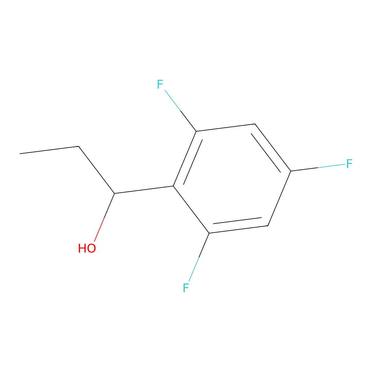 1-(2,4,6-Trifluorophenyl)propan-1-ol molecular structure, CAS 197508-94-4