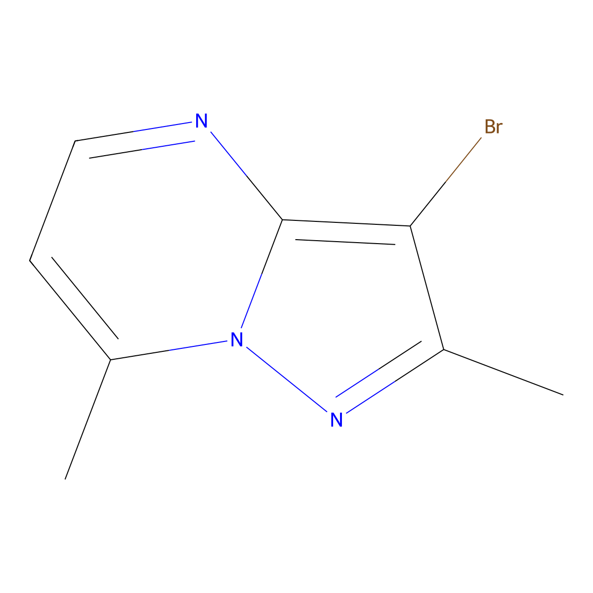 3-Bromo-2,7-dimethylpyrazolo[1,5-a]pyrimidine molecular structure, CAS 1975118-11-6