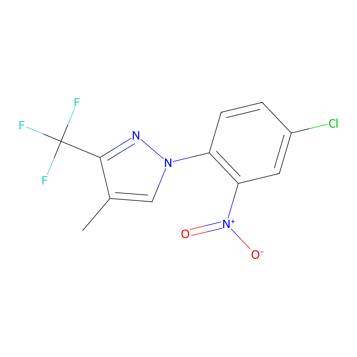 1-(4-Chloro-2-nitrophenyl)-4-methyl-3-(trifluoromethyl)-1H-pyrazole molecular structure, CAS 1975118-12-7