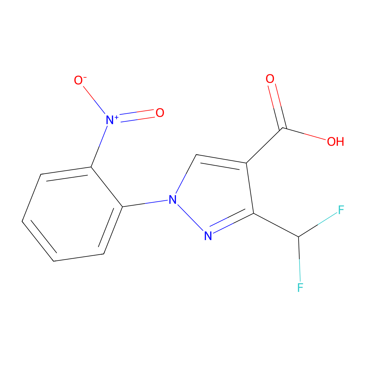 3-(Difluoromethyl)-1-(2-nitrophenyl)-1H-pyrazole-4-carboxylic acid molecular structure, CAS 1975118-17-2