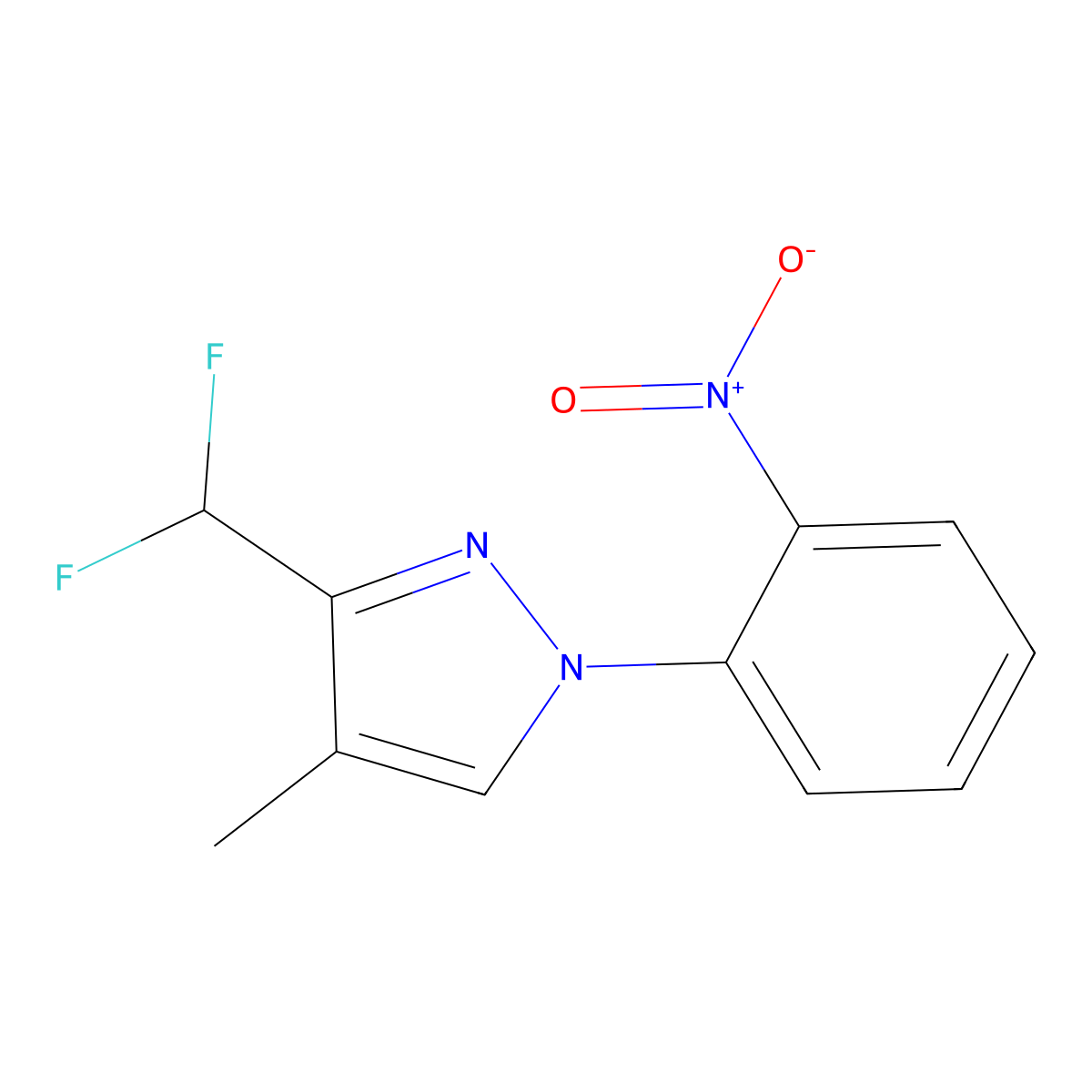 3-(Difluoromethyl)-4-methyl-1-(2-nitrophenyl)-1H-pyrazole molecular structure, CAS 1975118-22-9