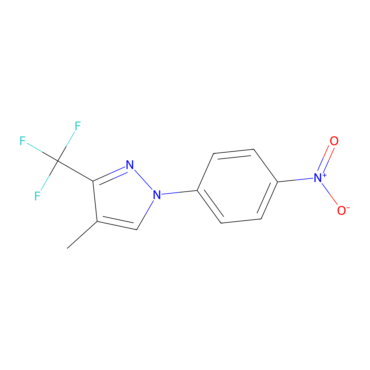 4-Methyl-1-(4-nitrophenyl)-3-(trifluoromethyl)-1H-pyrazole molecular structure, CAS 1975118-51-4
