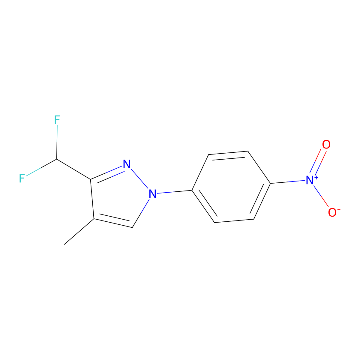 3-(Difluoromethyl)-4-methyl-1-(4-nitrophenyl)-1H-pyrazole molecular structure, CAS 1975118-53-6