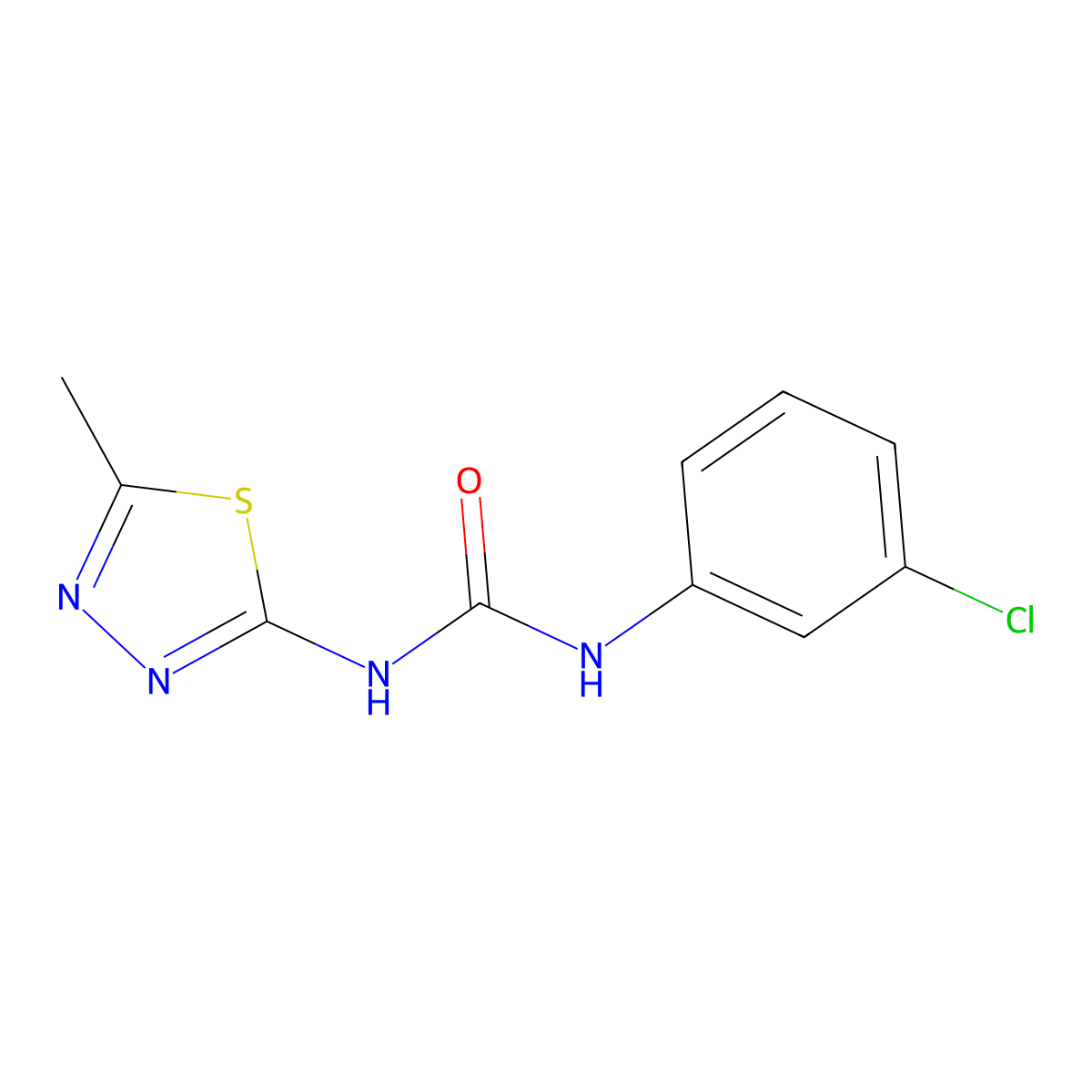 1-(3-Chlorophenyl)-3-(5-methyl-1,3,4-thiadiazol-2-yl)urea molecular structure, CAS 197512-45-1