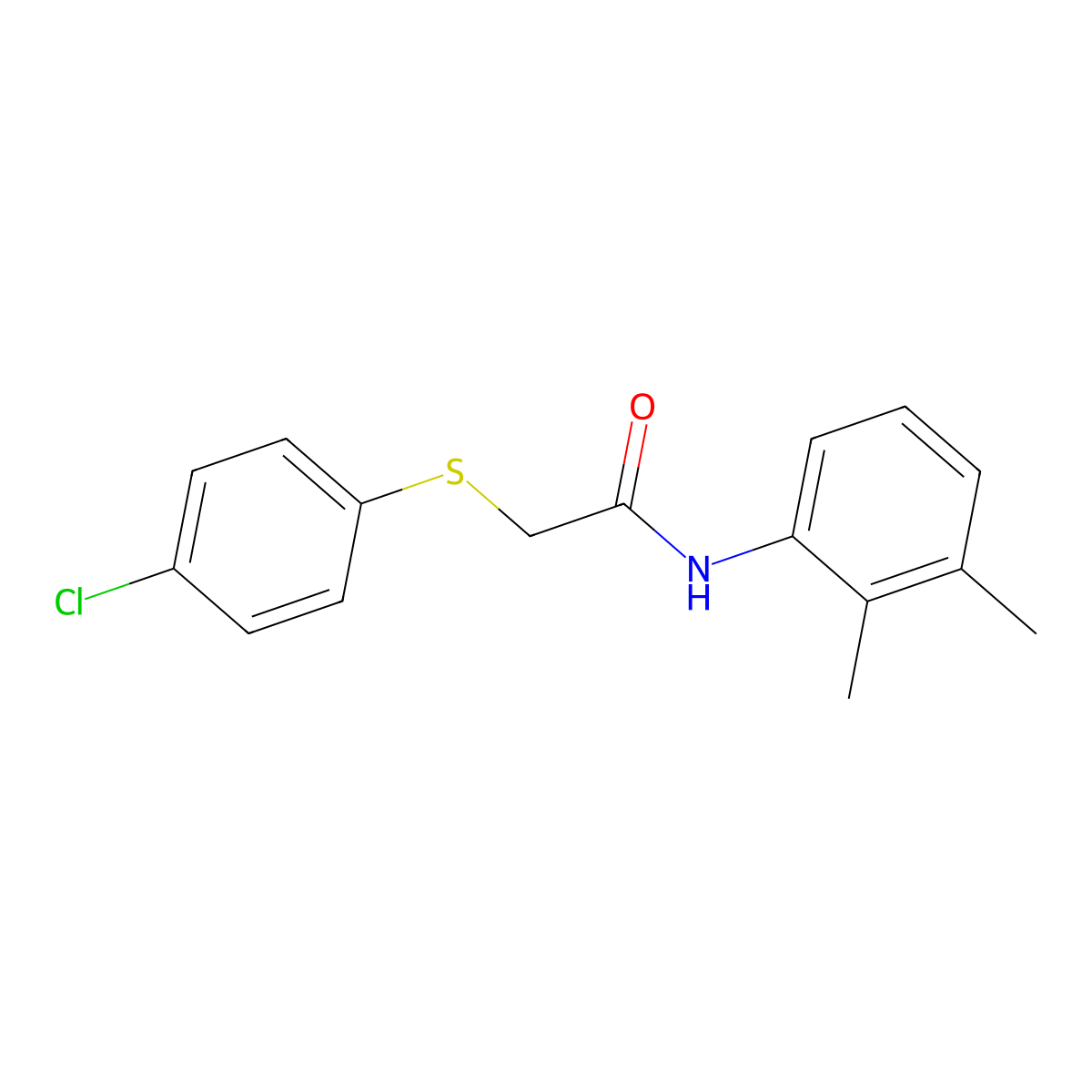 2-[(4-chlorophenyl)sulfanyl]-N-(2,3-dimethylphenyl)acetamide molecular structure, CAS 197513-00-1