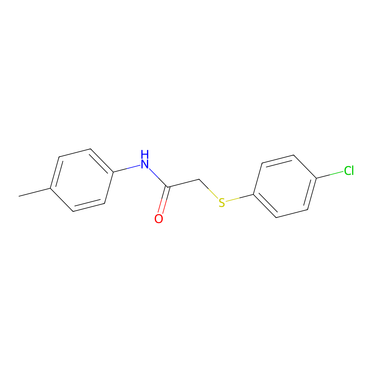2-[(4-chlorophenyl)sulfanyl]-N-(4-methylphenyl)acetamide molecular structure, CAS 197513-16-9