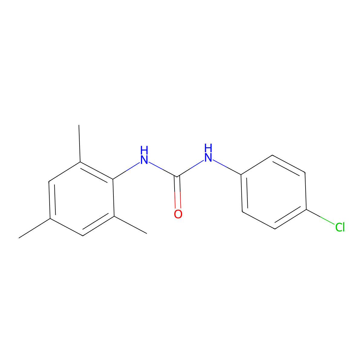 1-(4-Chlorophenyl)-3-(2,4,6-trimethylphenyl)urea molecular structure, CAS 197513-58-9