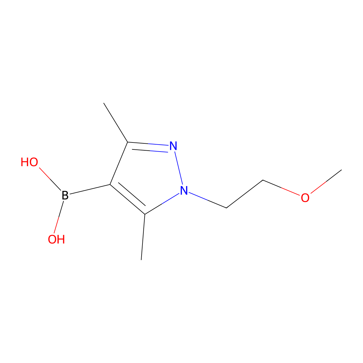 [1-(2-methoxyethyl)-3,5-dimethyl-1H-pyrazol-4-yl]boronic acid molecular structure, CAS 1975145-80-2