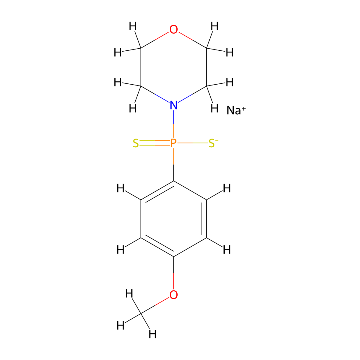 Sodium (4-methoxyphenyl)(morpholino)phosphinodithioate molecular structure, CAS 1975149-21-3