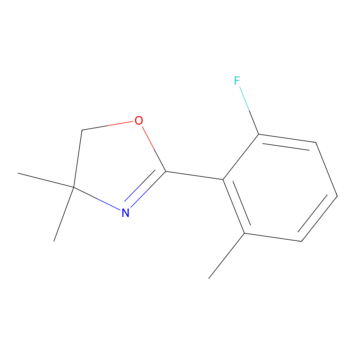 2-(2-Fluoro-6-methylphenyl)-4,4-dimethyl-4,5-dihydrooxazole molecular structure, CAS 197516-56-6