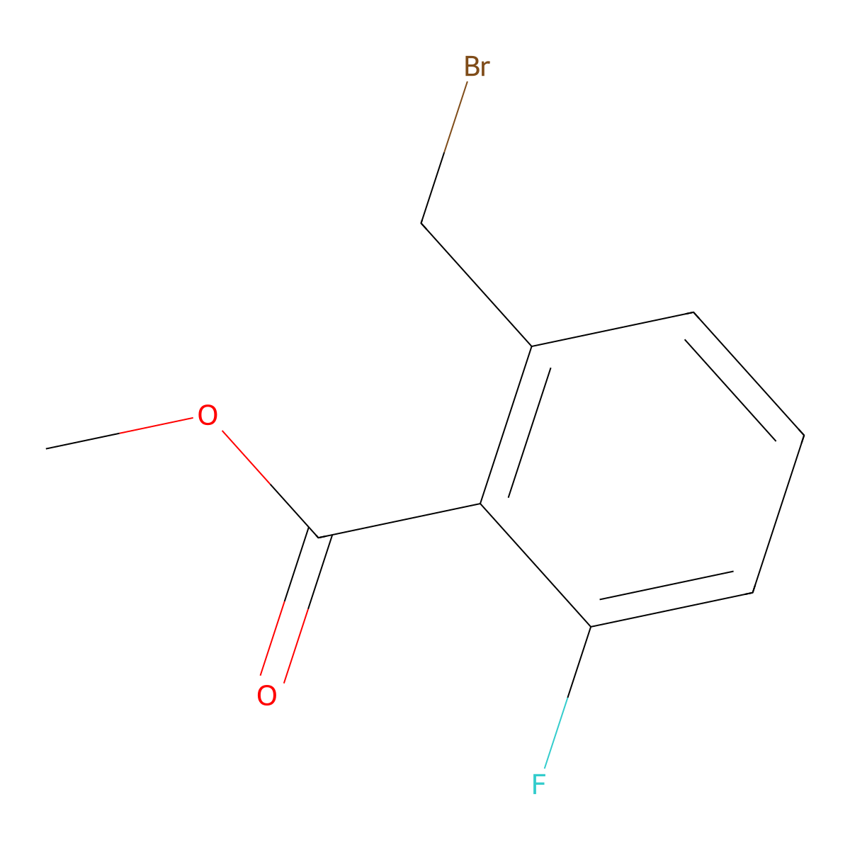 Methyl 2-(bromomethyl)-6-fluorobenzoate molecular structure, CAS 197516-58-8