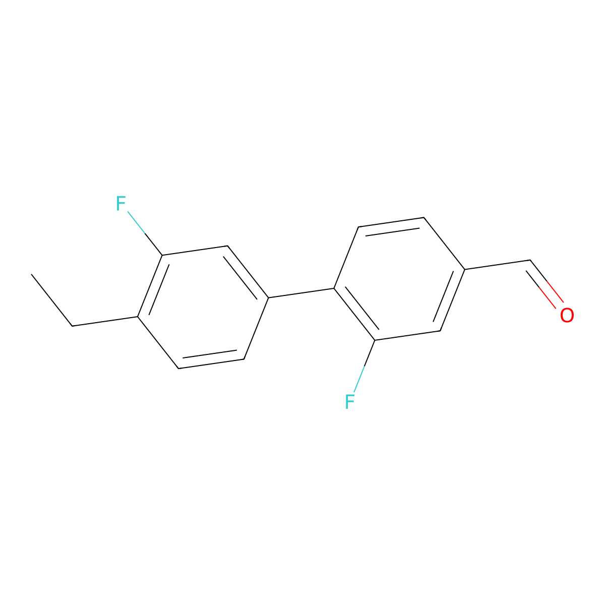 4'-Ethyl-2,3'-difluoro[1,1'-biphenyl]-4-carboxaldehyde molecular structure, CAS 1975180-62-1