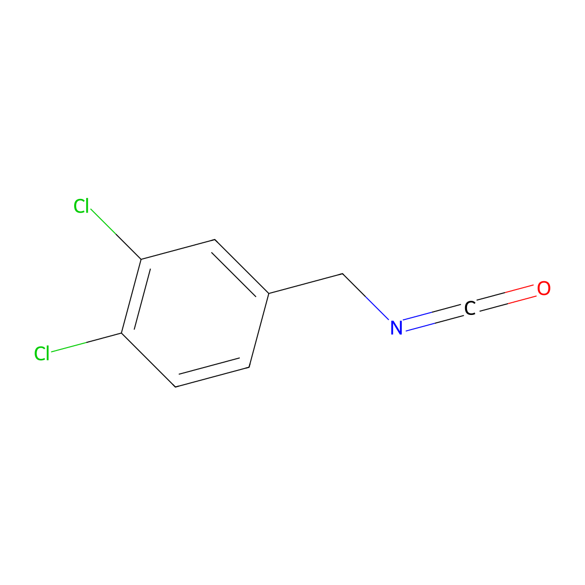 1,2-Dichloro-4-(isocyanatomethyl)benzene molecular structure, CAS 19752-09-1
