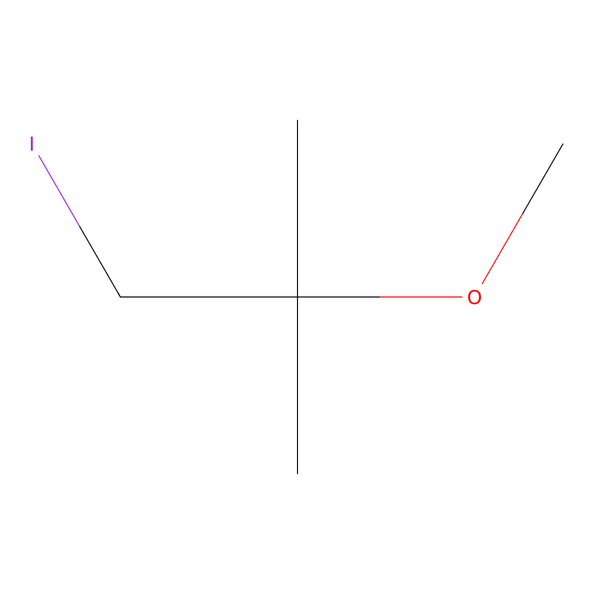 1-Iodo-2-methoxy-2-methylpropane molecular structure, CAS 19752-22-8