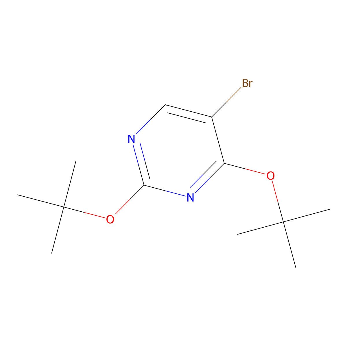 5-Bromo-2,4-bis(1,1-dimethylethoxy)pyrimidine molecular structure, CAS 19752-61-5