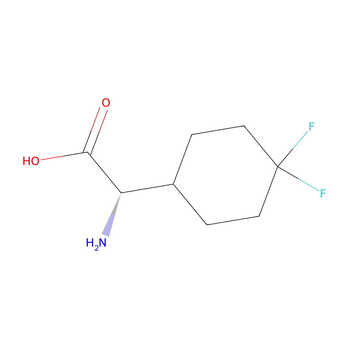 (2S)-amino(4,4-difluorocyclohexyl)ethanoic acid molecular structure, CAS 1975200-03-3