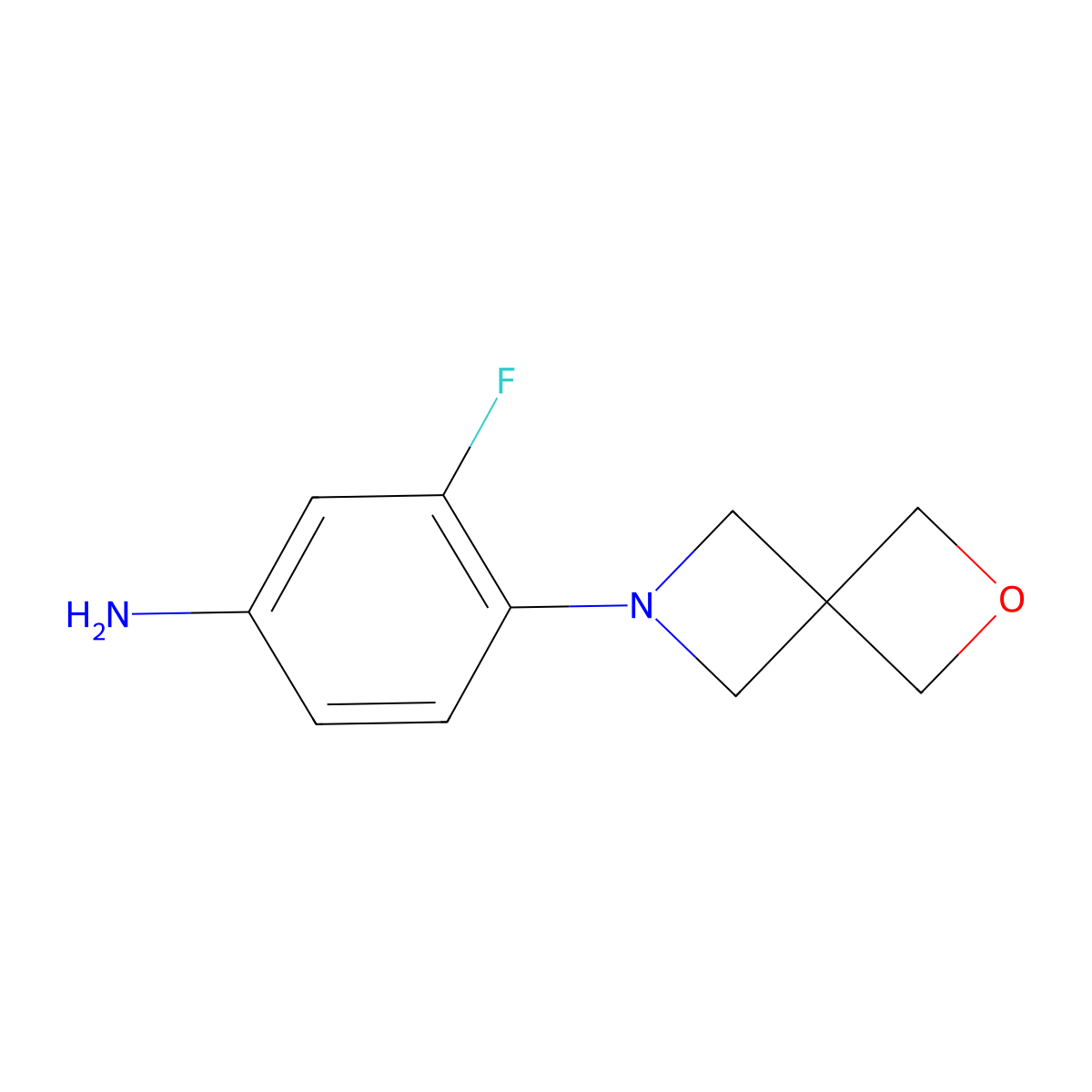 3-Fluoro-4-(2-oxa-6-azaspiro[3.3]heptan-6-yl)aniline molecular structure, CAS 1975218-56-4