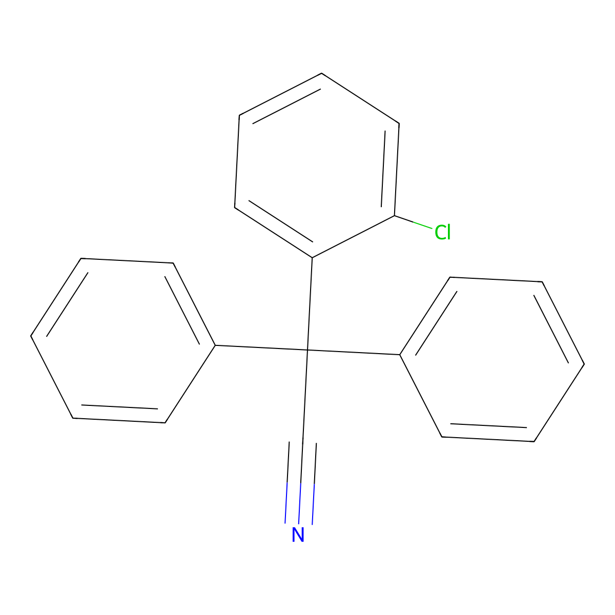 2-(2-Chlorophenyl)-2,2-diphenyl acetonitrile molecular structure, CAS 197525-99-8
