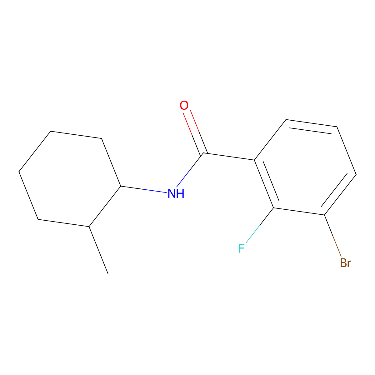 3-Bromo-2-fluoro-N-(2-methylcyclohexyl)benzamide molecular structure, CAS 1975577-56-0