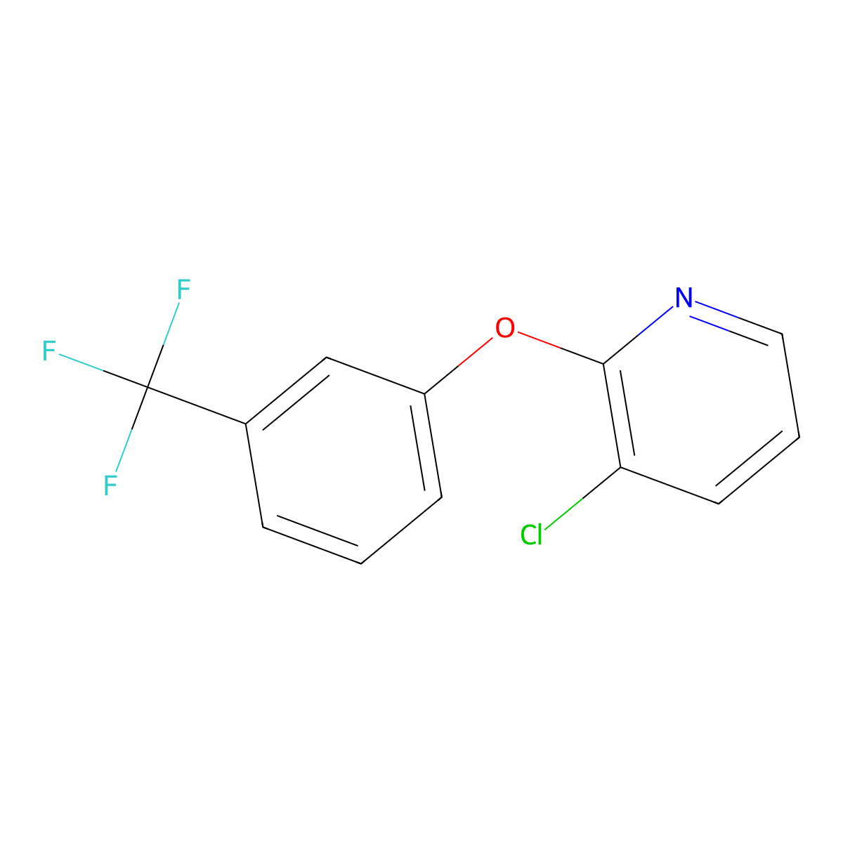 3-Chloro-2-(3-(trifluoromethyl)phenoxy)pyridine molecular structure, CAS 197565-66-5