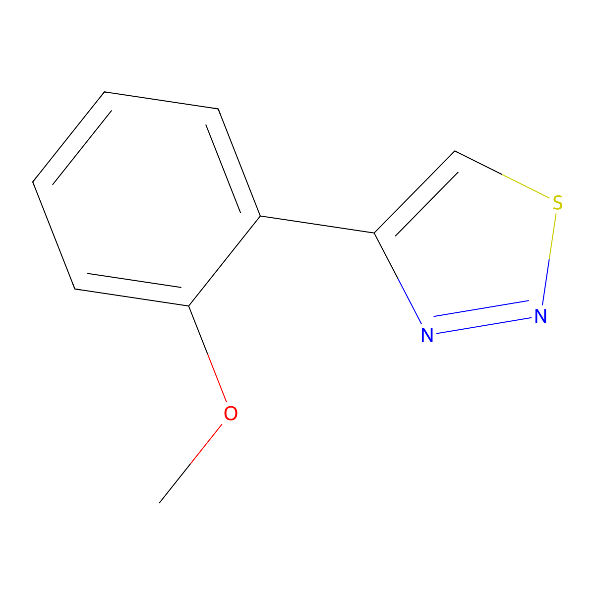 4-(2-Methoxyphenyl)-1,2,3-thiadiazole molecular structure, CAS 197565-76-7