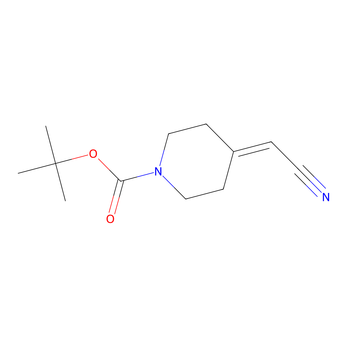 tert-Butyl 4-(cyanomethylidene)piperidine-1-carboxylate molecular structure, CAS 197569-11-2