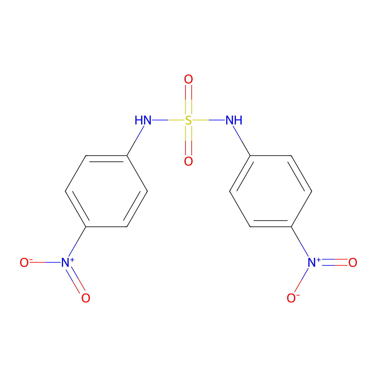 Sulfamide, N,N'-bis(4-nitrophenyl)- molecular structure, CAS 19757-13-2