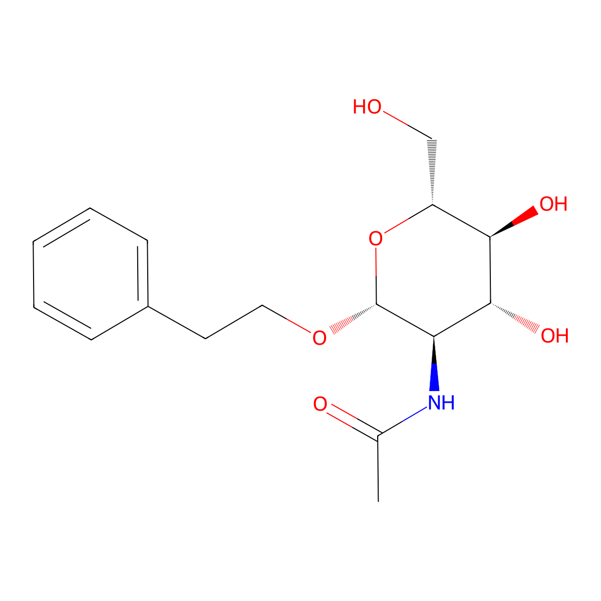 N-[(2R,3R,4R,5S,6R)-4,5-dihydroxy-6-(hydroxymethyl)-2-(2-phenylethoxy)oxan-3-yl]acetamide molecular structure, CAS 197574-94-0