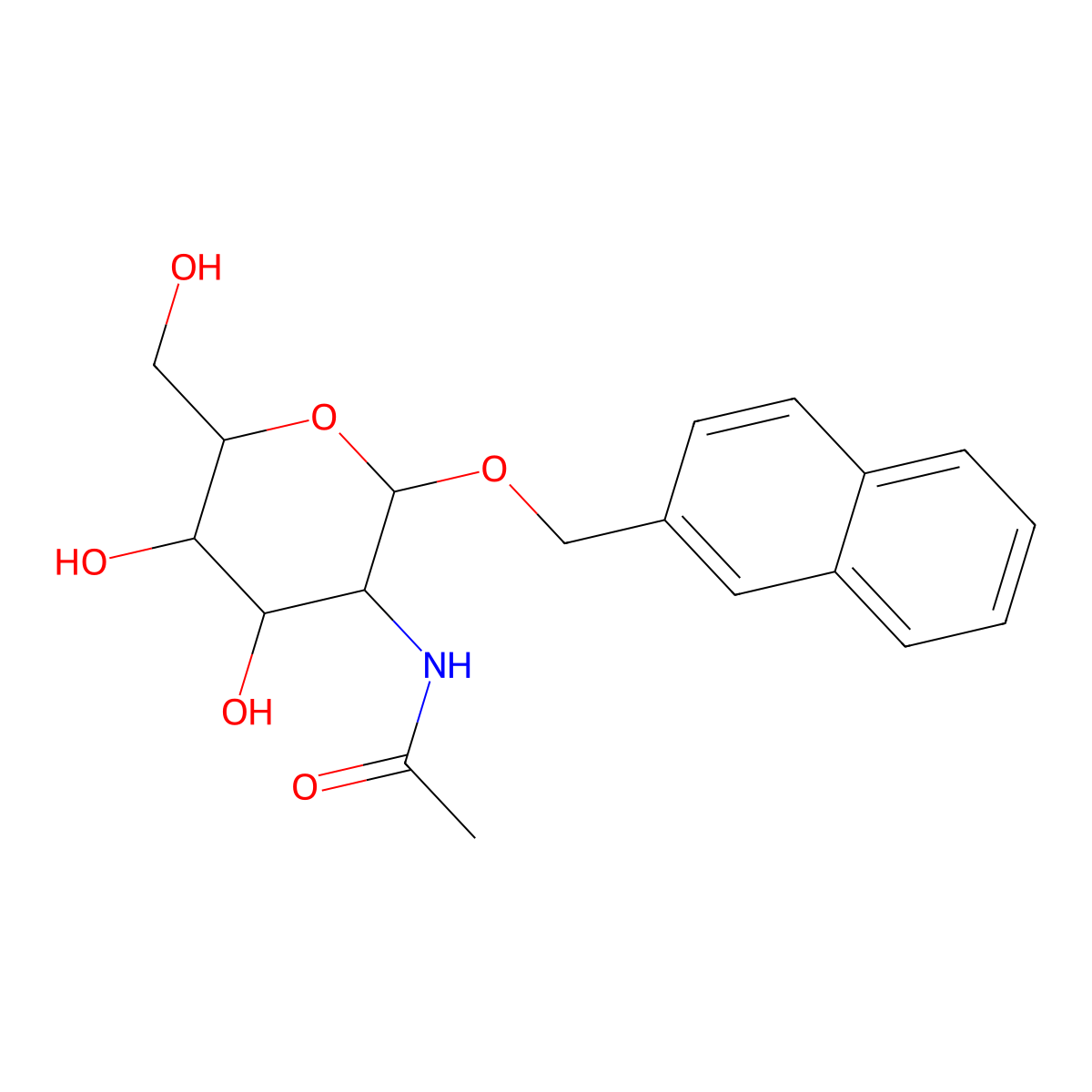 2-Naphthylmethyl 2-acetamido-2-deoxy-b-D-glucopyranoside molecular structure, CAS 197574-95-1