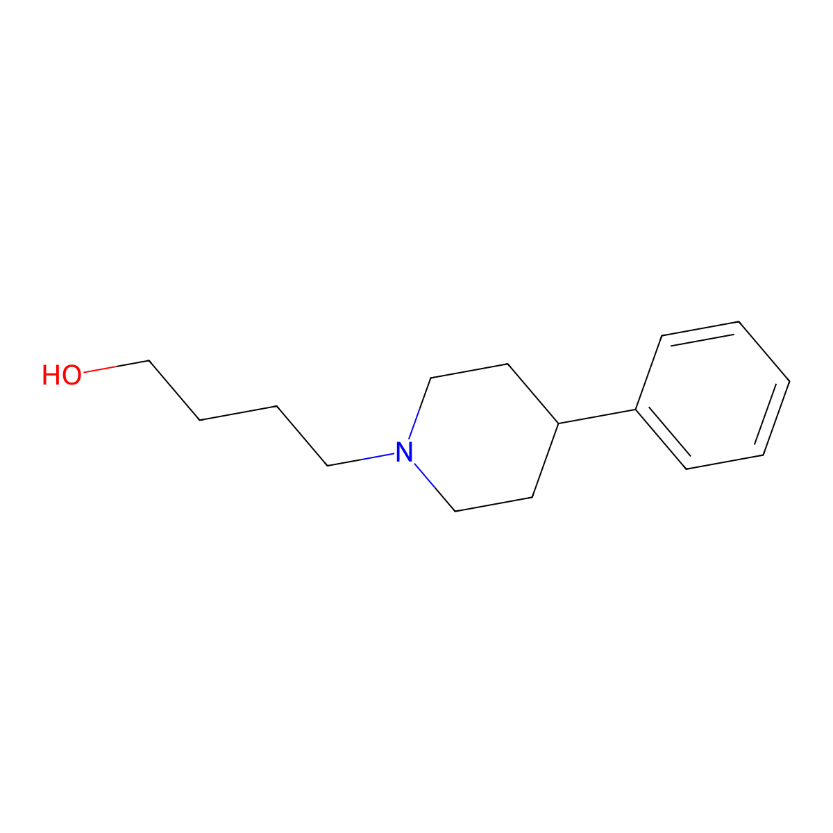4-(4-Phenylpiperidino)-1-butanol molecular structure, CAS 197579-92-3